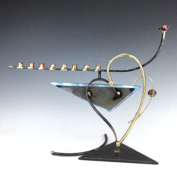 Two Tone Heart Menorah - Gary Rosenthal Collection - Image 2